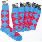 K.Bell Blue and red cotton argyle d..